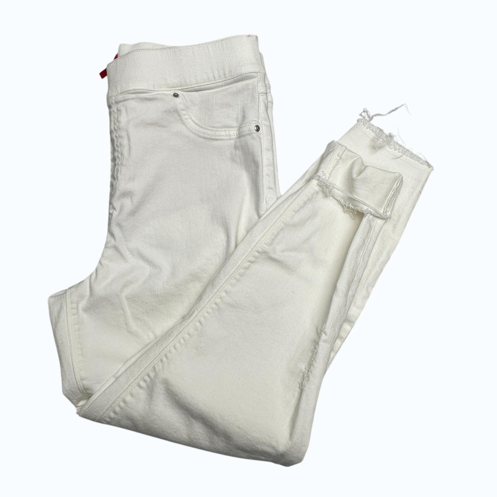Spanx Jegging Jeans Womens‎ XL White High Rise Pull On Stretch Shaping Denim